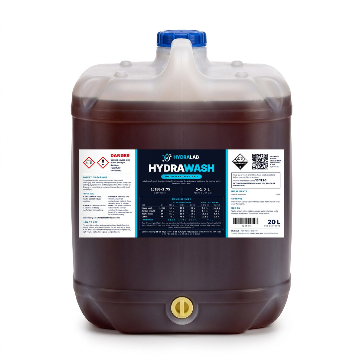 HydraWash 20L — Soft-Wash Concentrate